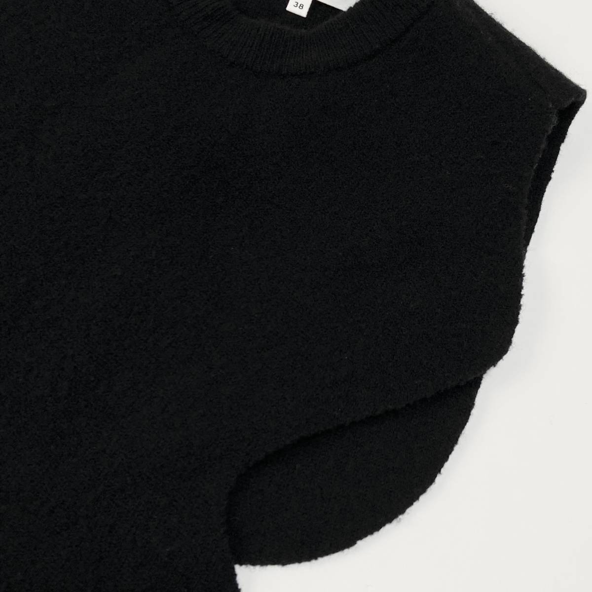 極美品 完売品 ENFOLD エンフォルド 22AW サークルニットビブ CIRCLE KNIT BIB 300FA170-2800 38 SSL528 ブラック ベスト プルオーバー