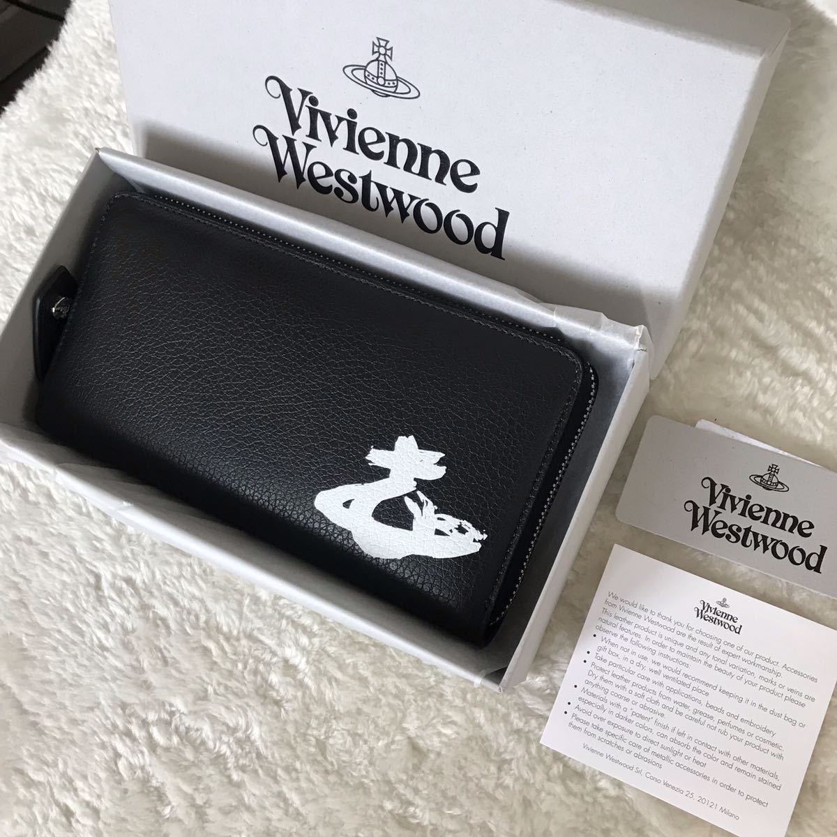 新品◇4.8万 Vivienne Westwood メンズ ラウンドファスナー長財布 黒 ブラック ヴィヴィアンウエストウッド ユニセックス