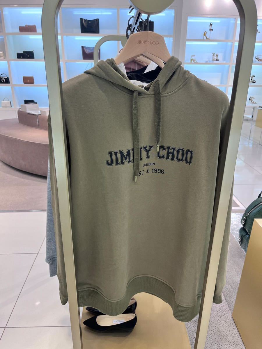 新品未使用タグ付 JimmyChoo★9.2万 伊製 JCロゴ コットンパーカー ユニセックス ジミーチュウ 男女兼用 フーディ スウェットトップス  XS