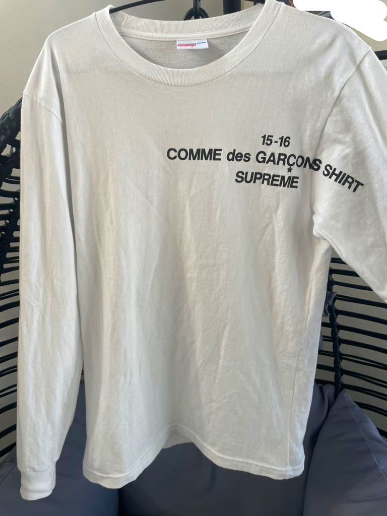 S シュプリーム コムデギャルソン コラボ ロンT 長袖 Tシャツ Supreme