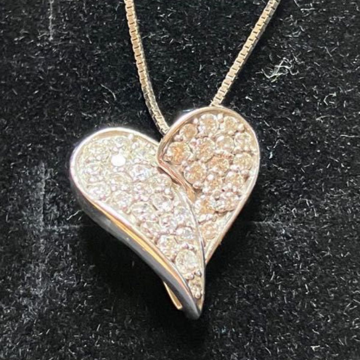 k18wg 0.35ct ダイヤモンド ハート ネックレス 現行品 6