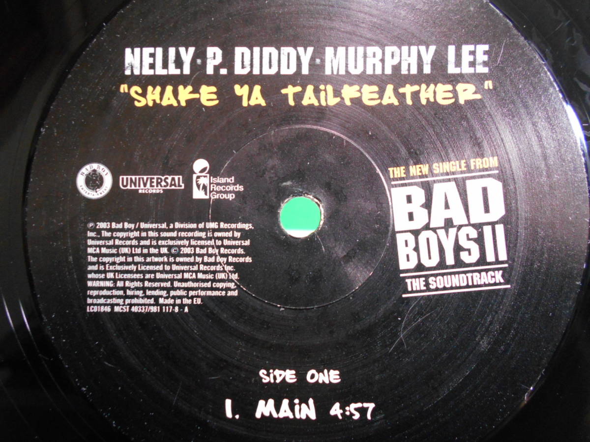 【LPレコード】 NELLY/P.DIDDY/MURPHYLEE 『SHAKE YA TAILFEATHER』 BADBOYS Ⅱ　ヒップホップ　ラップ_画像6