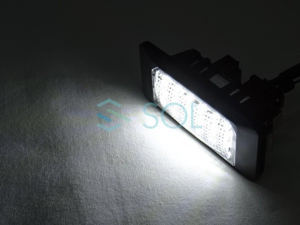 アウディ A6 S6(C7) 4G A7 S7 4G キャンセラー内蔵 LEDライセンスランプ ユニット ナンバー灯 高輝度18SMD ホワイト 2個セット Eマーク取得_画像5