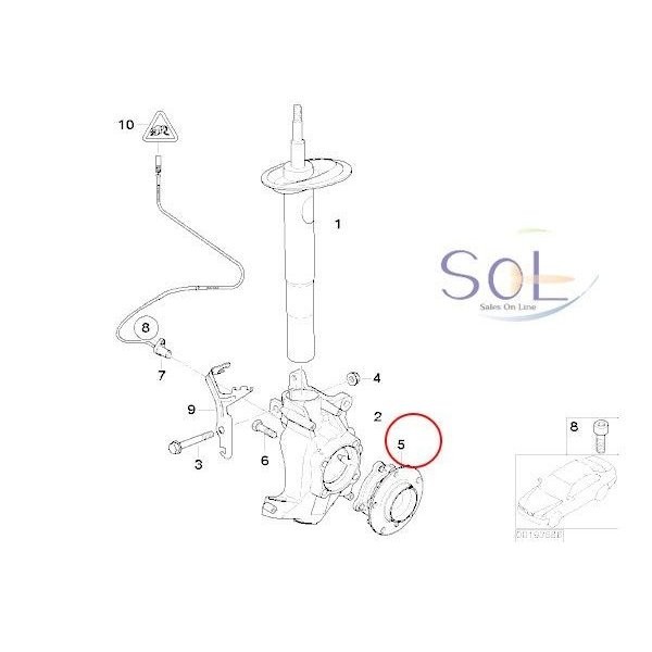 BMW E60 E61 E63 E64 フロント ホイールハブベアリング 左右共通 525i 530i 540i 545i 550i 630i 645Ci 650i 31226765601 出荷締切18時_画像2