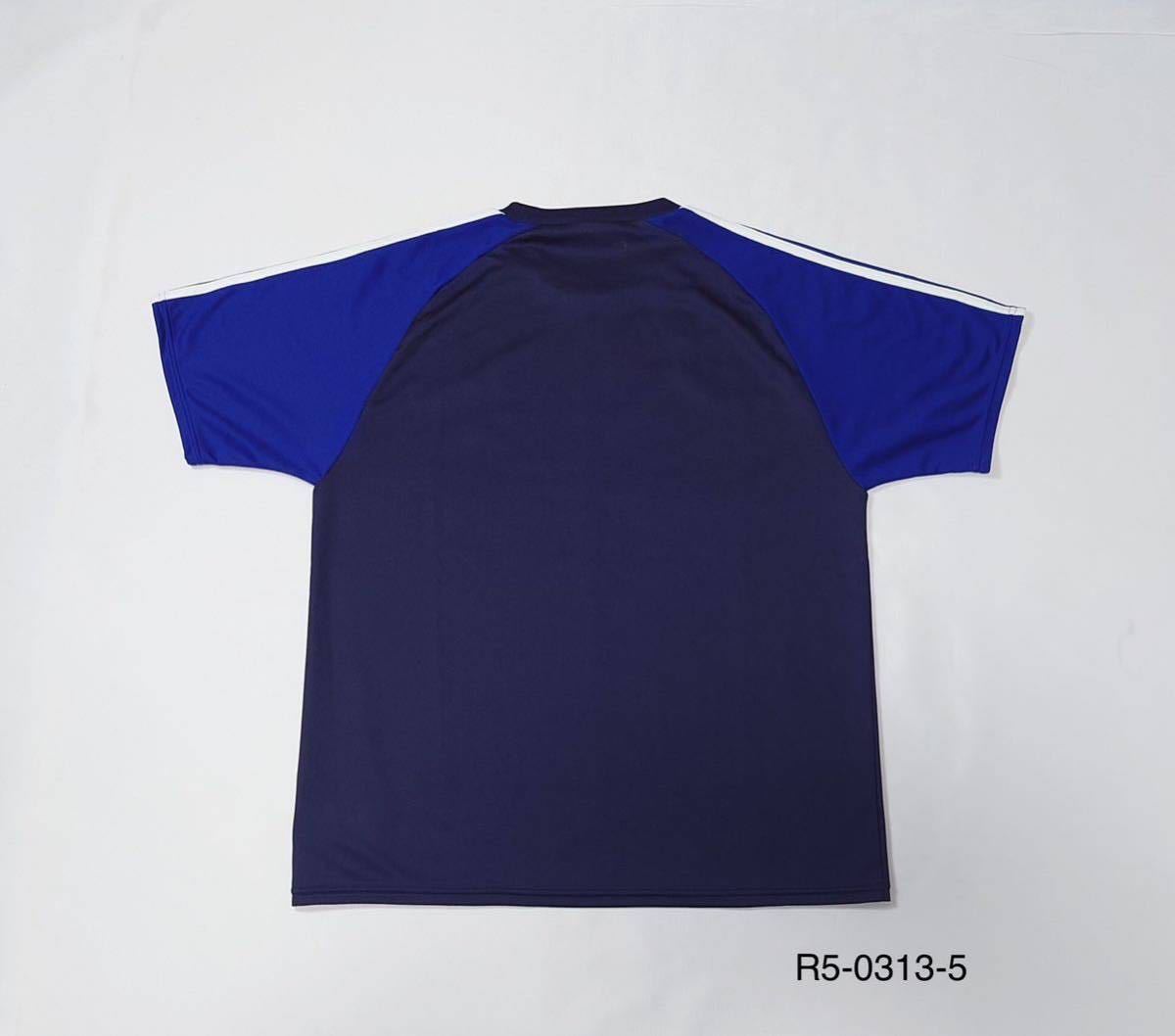 (未使用) adidas アディダス // 2009日本サッカー協会 JFA 半袖 ドライ Tシャツ (紺系×青・切替) サイズ Mの画像2