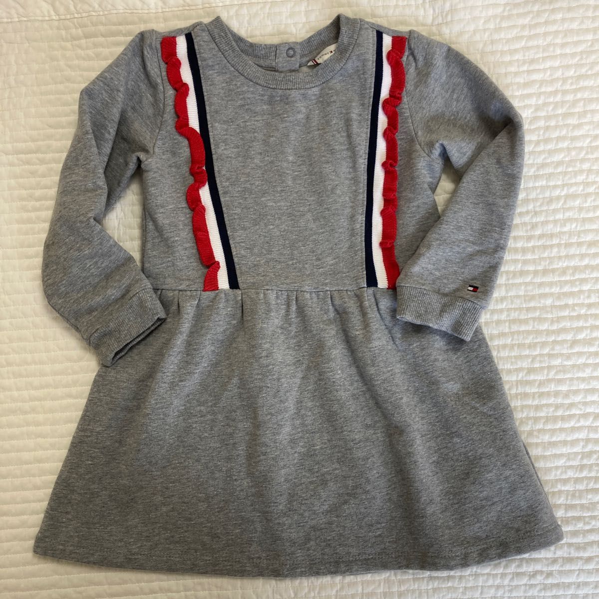 【美品】 TOMMYHILFIGER トミーフィルガー　トミー　キッズ　ベビー　ワンピース　子供服　女の子　90 裏起毛　グレー