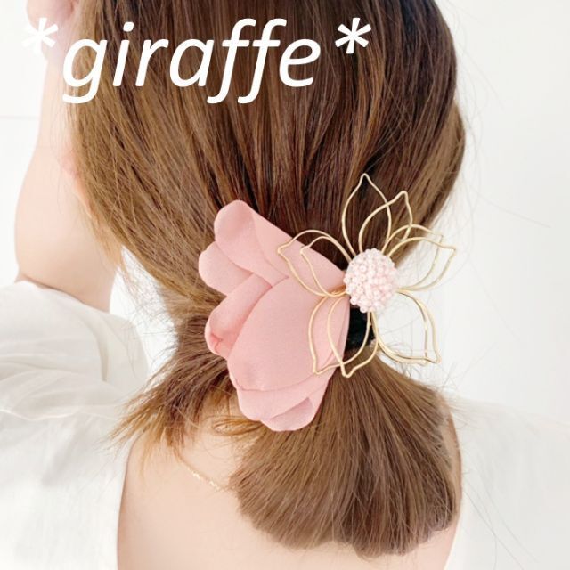 E214 匿名配送 ヘアークリップ ビーズ フラワー 花 ピンク ヘアピン バレッタ ヘアアクセサリー ハーフアップ まとめ髪 サイド ヘアピン 花