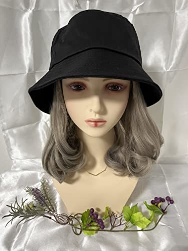 Lily's selectリリーズセレクト バケットハット帽子ウィッグ ロング カール 35cm ピンクアッシュ ウィッグ付き帽子 エクステ_画像1