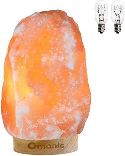 (2~3kg)バンブー ベースヒマラヤ岩塩ランプしの灯り ナチュラルクリスタル 岩塩ライト，電球2個_画像1
