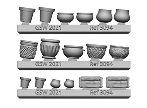 グリーンスタッフワールド ジオラマアクセサリー 植木鉢セット ミニチュア用アクセサリー GSWD-3094_画像1