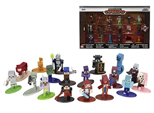 Minecraft Dungeons Nano Metalfigs 1.65” Die-cast Collectible Figures 18-Pack Series 7, Toys for Kids and Adults