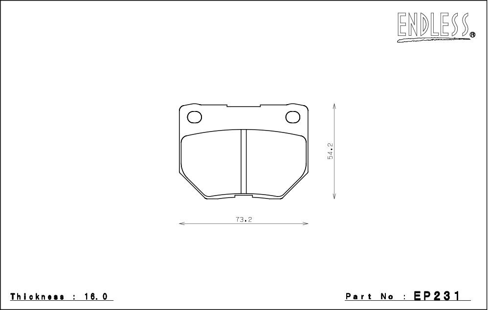 エンドレス ブレーキパッド MX72プラス リア スカイライン ER34 H10/5～H13/6 NA4POTキャリパー装着車ER34_画像2