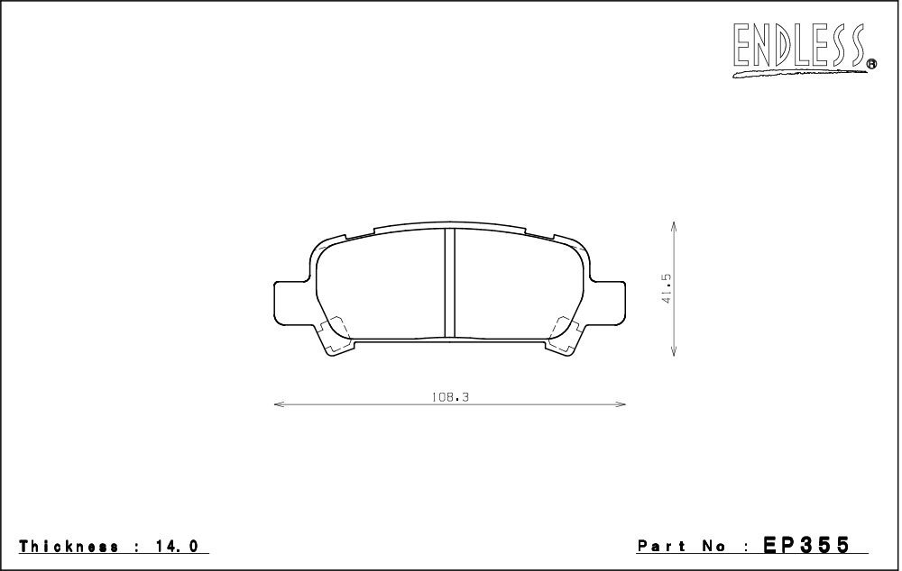 エンドレス ブレーキパッド MX72プラス リア レガシィツーリングワゴン BH9 BHC H10/7～H14/5_画像2