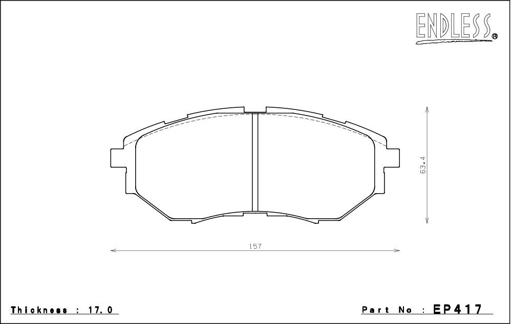 エンドレス ブレーキパッド MX72プラス フロント レガシィツーリングワゴン BPE H15/9～H21/5_画像2