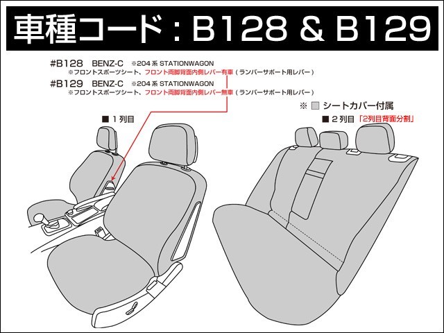 dati euro Lux seat cover Benz C Class Station Wagon W204 H20/04~H26/09 front the back side inside side . lever have 