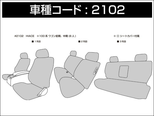 Dotty ダティ ラグジュア アルカンターラ シートカバー ハイエースワゴン 100系 H1/08～H8/07 8人乗 前期 / 中期 スーパーカスタム_画像3