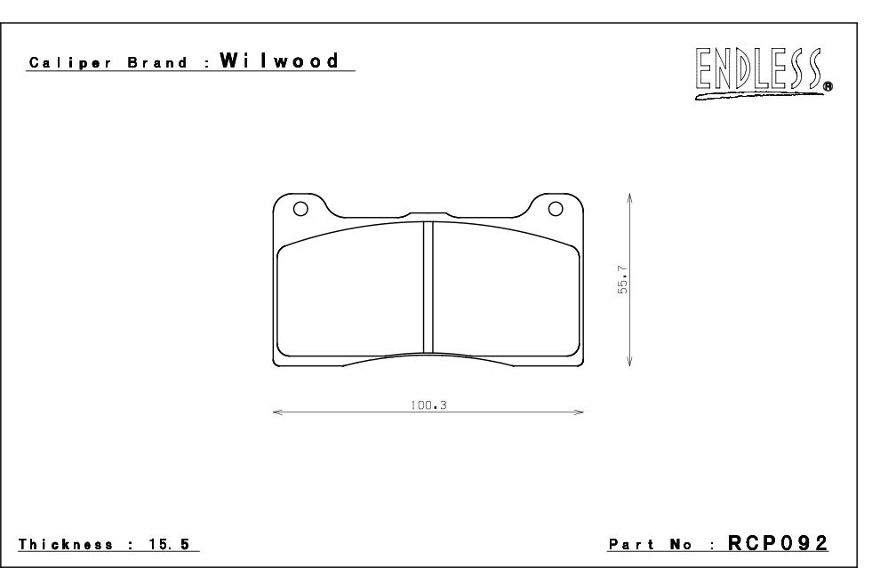 エンドレス ウィルウッド製 レーシングキャリパー用 ブレーキパッド SSMプラス F4 F/R ピストン:4_画像2