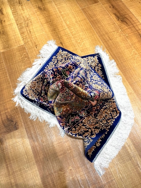 ペルシャ絨毯・最高級ハンド&マシン織り・ 世界最高密度150万ノット ・豪奢なクムデザイン 80cm×120cm ch20_画像9