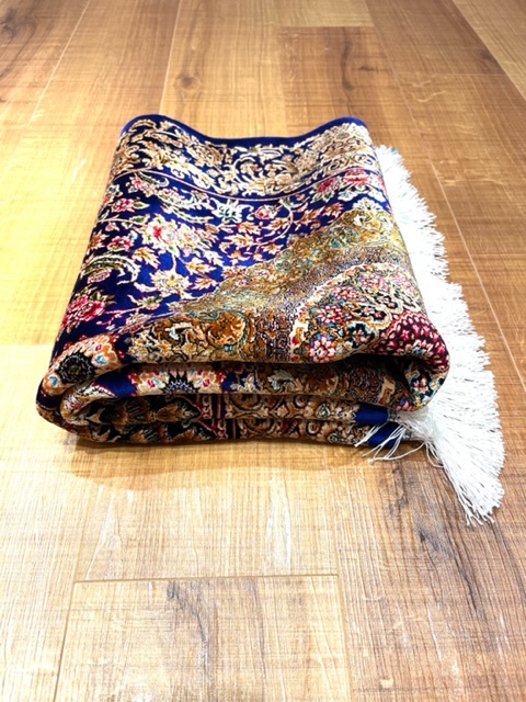 ペルシャ絨毯・最高級ハンド&マシン織り・ 世界最高密度150万ノット ・豪奢なクムデザイン 80cm×120cm ch20_画像10