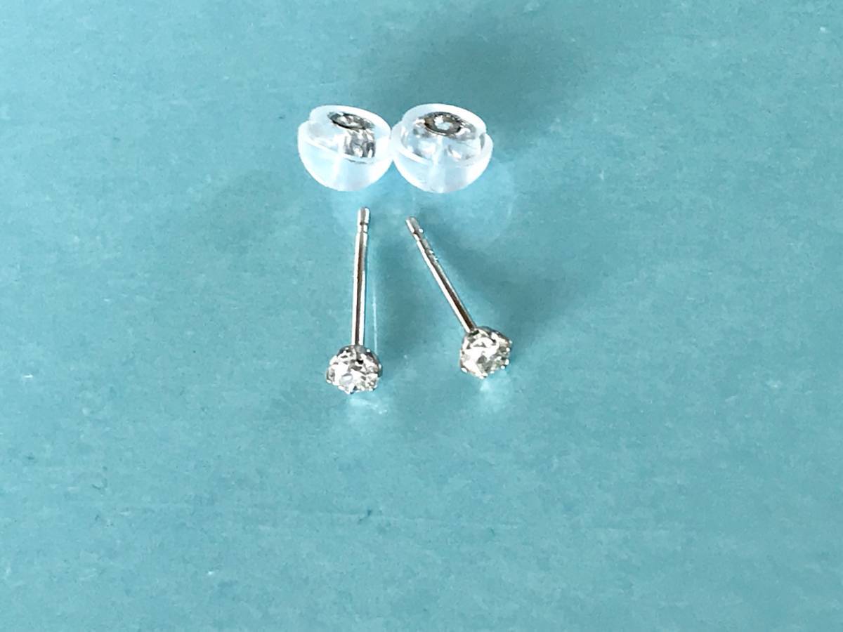  platinum diamond earrings platinum earrings platinum silicon double lock catch attaching 0.10 carat free shipping 