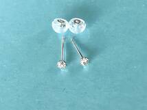  platinum diamond earrings platinum earrings platinum silicon double lock catch attaching 0.10 carat free shipping 