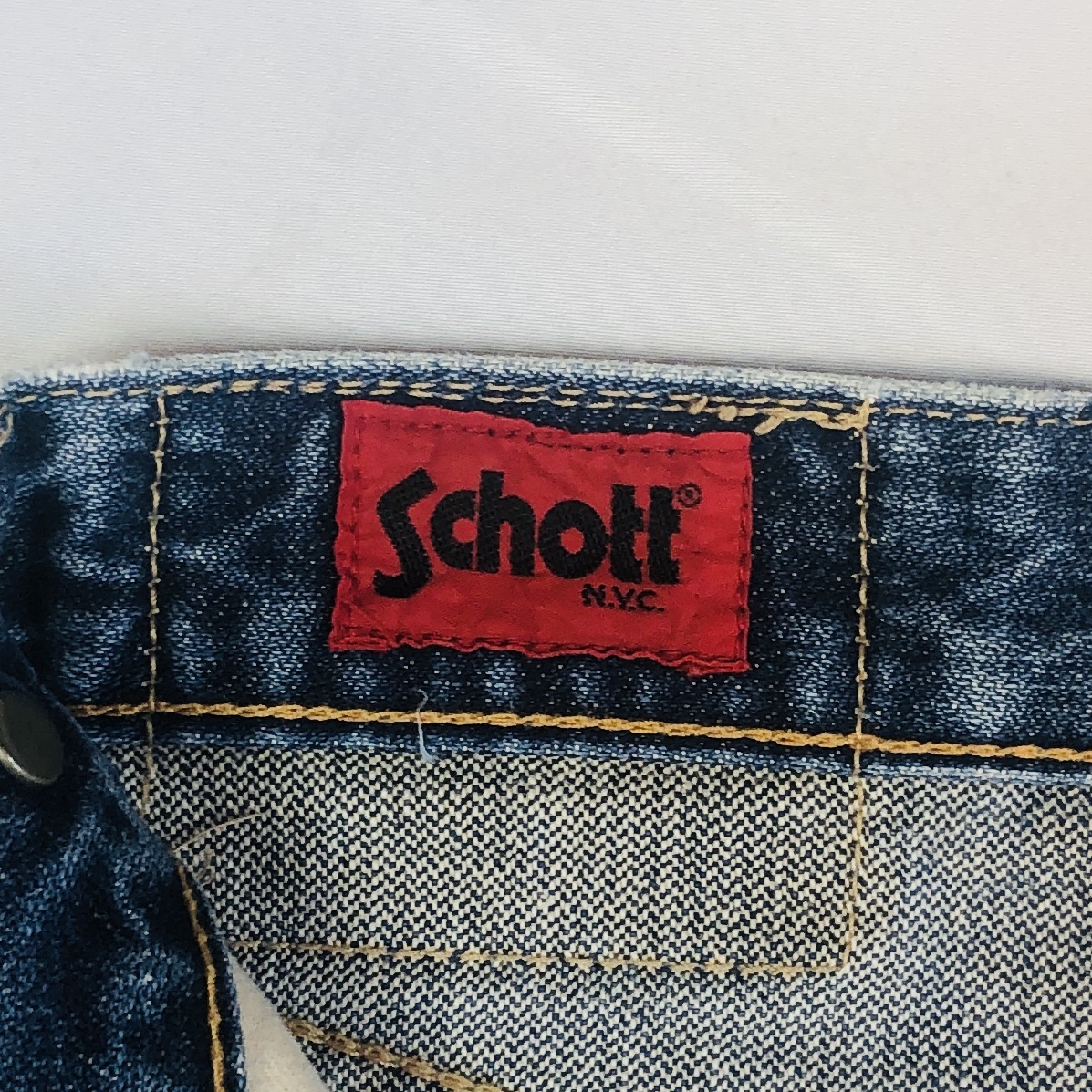 ★Schott★W31 ショット ジーンズ デニムパンツ メンズ ハーフパンツ ボタンフライ 紺色 ネイビー デニム パンツ P071