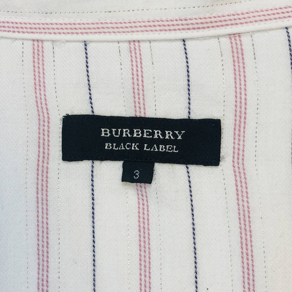 BURBERRY サイズ3 バーバリー BLACK LABEL 長袖 メンズ 白 BURBERRY サイズ3 バーバリー BLACK LABEL 長袖 メンズ 白