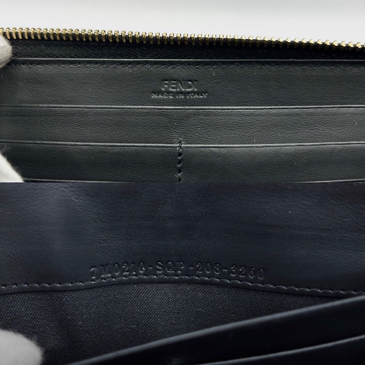 好評 美品✨FENDI モンスター バグズアイ ラウンドファスナー 黒色