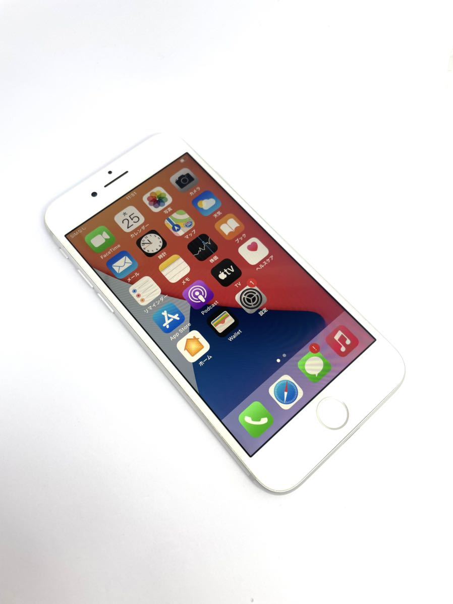 美品 キレイ 新品バッテリー残量100% 容量64GB iPhone8本体シルバー