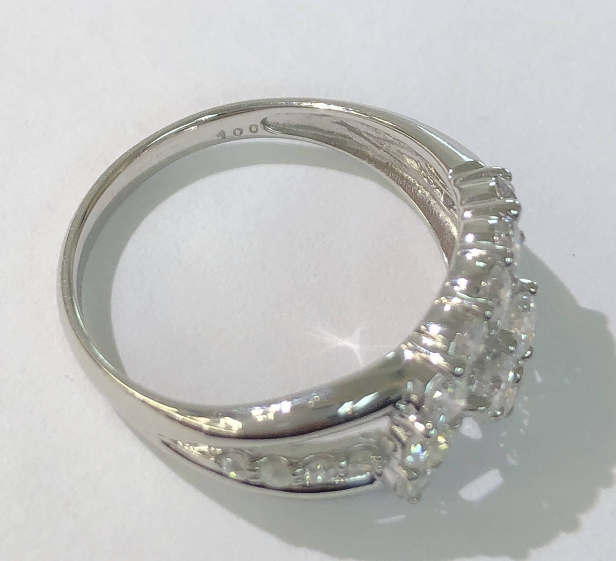 キラキラ PT900 天然ダイヤモンド1.00ct リング 指輪 約3.4g 約12号 