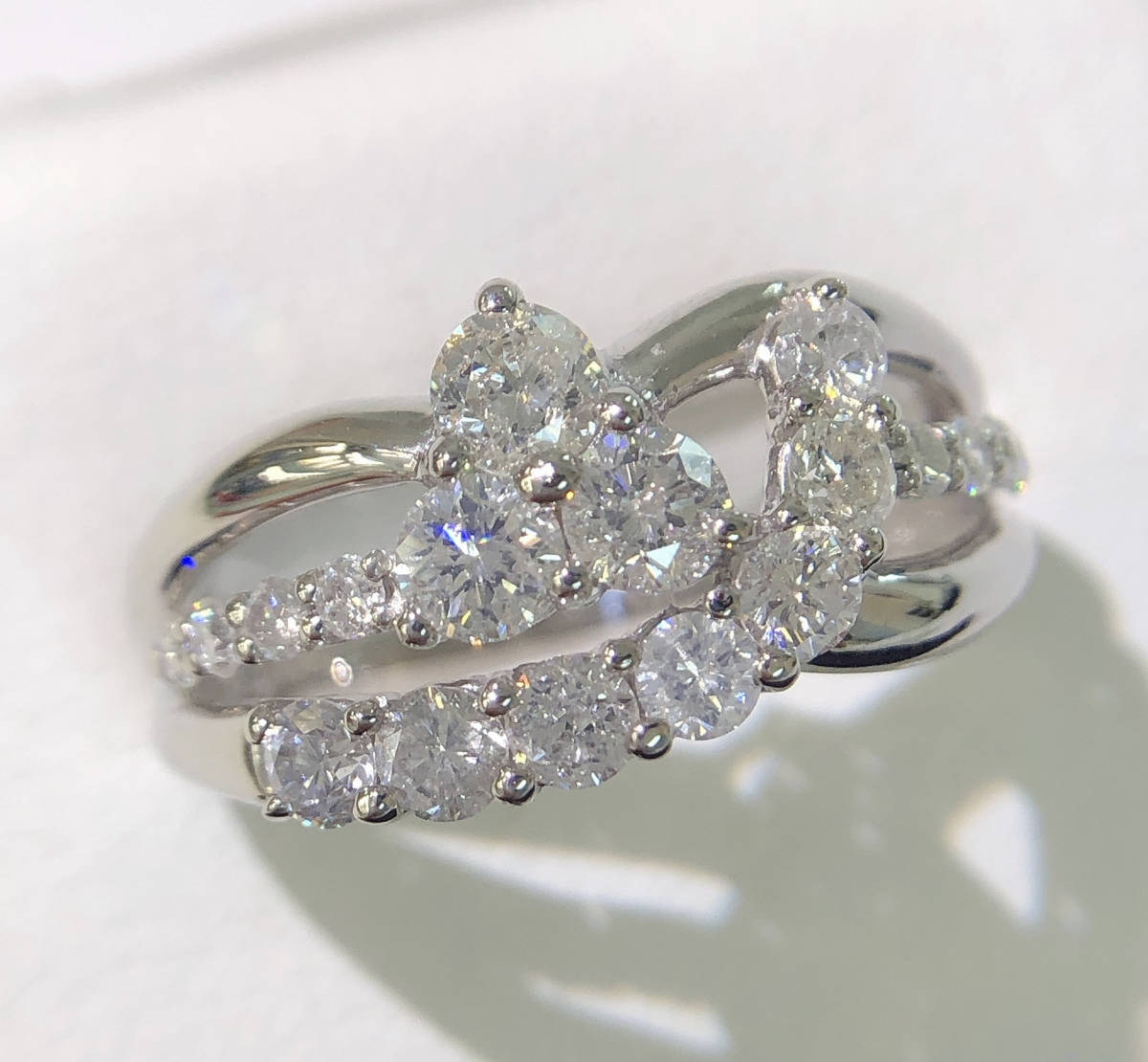 キラキラ PT900 天然ダイヤモンド1.00ct リング 指輪 約3.4g 約12号