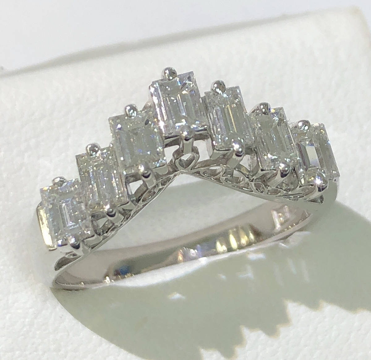 キラキラ PT900 天然ダイヤモンド合計1.00ct リング 指輪 約5.6g 約13