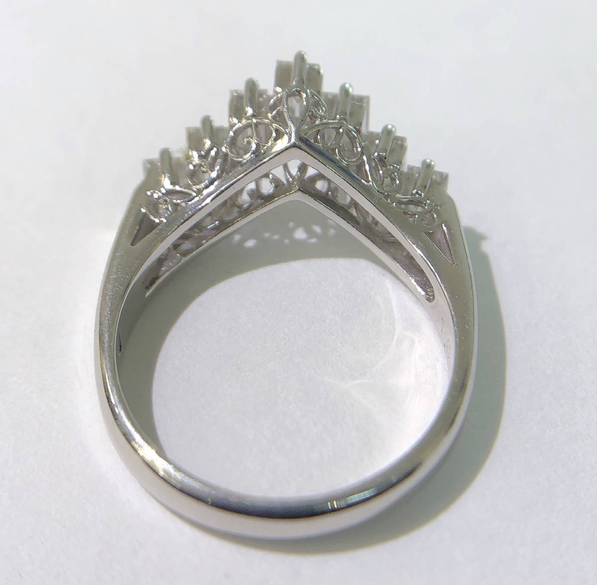 キラキラ PT900 天然ダイヤモンド合計1.00ct リング 指輪 約5.6g 約13