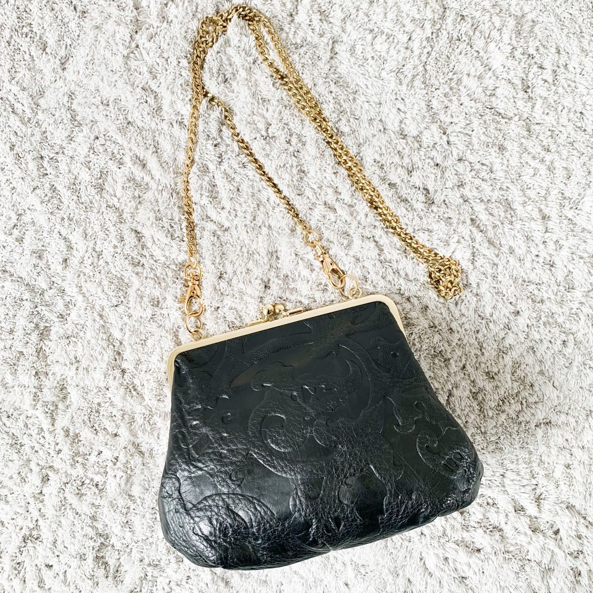 極 美品☆ヴィヴィアンウエストウッド がま口 型押し ショルダー