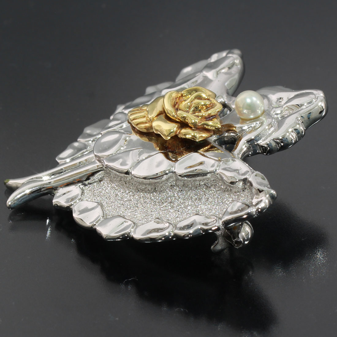  Mikimoto брошь Dan sa- платье серебряный жемчуг роза K18 SS E0073