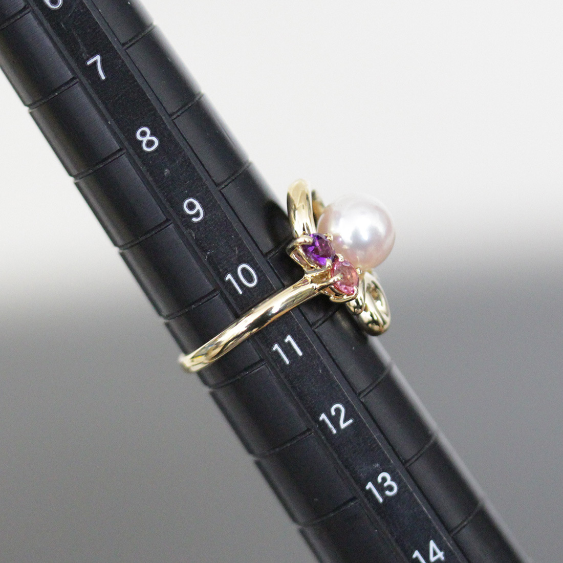 TASAKI タサキ 指輪 マルチリング アコヤパール7.5mm ダイヤ K18 5g E0076_画像5