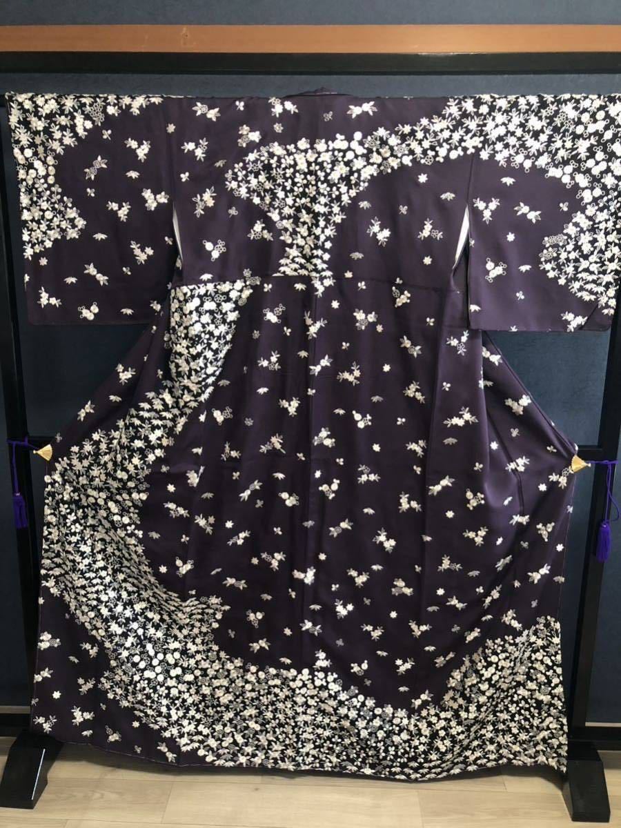 極美品 訪問着 総刺繍 刺繍 紫 jenesequastore.com