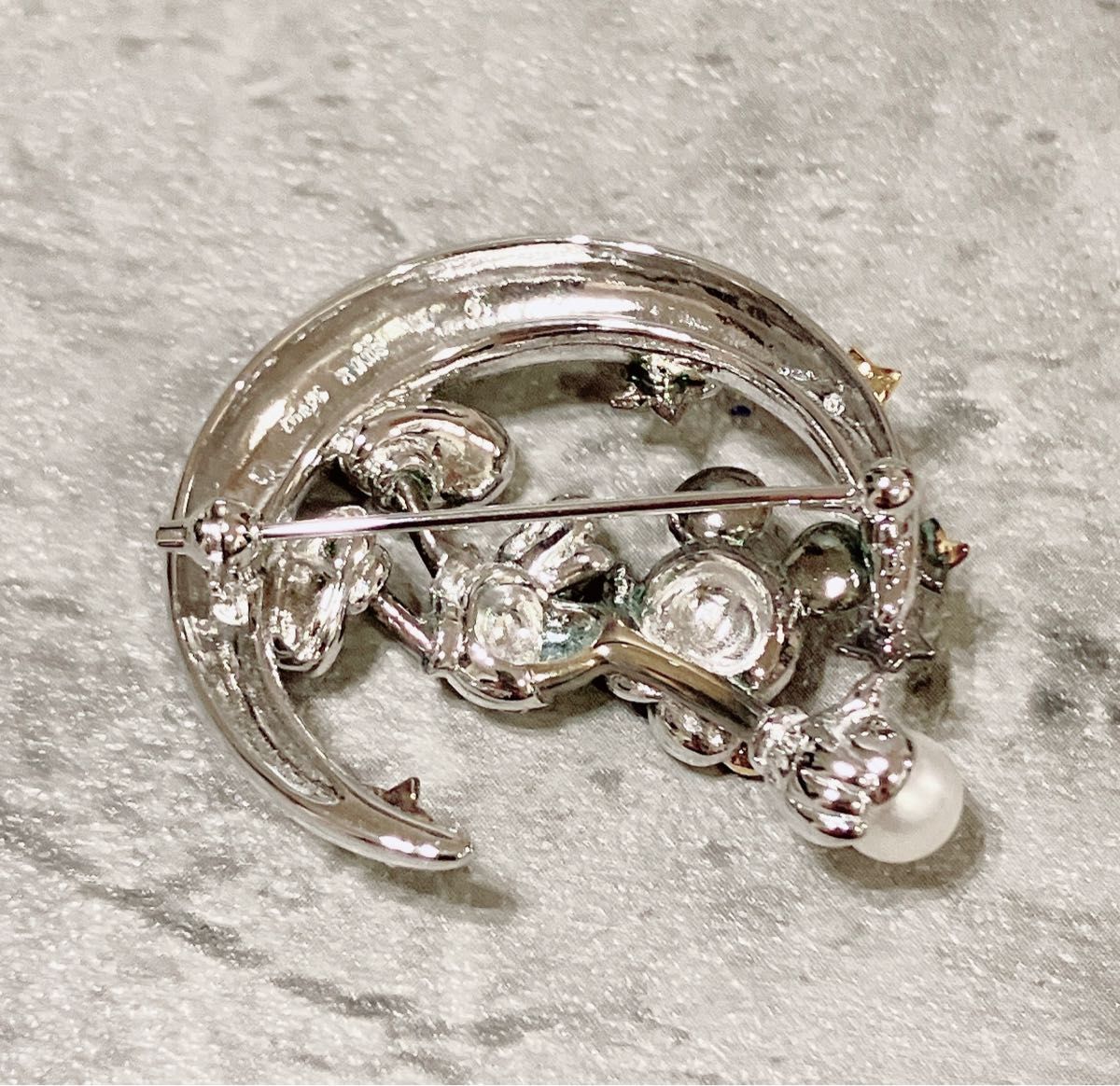 希少 美品 ミキモト MIKIMOTO ミッキーマウス ブローチ 真珠 パール