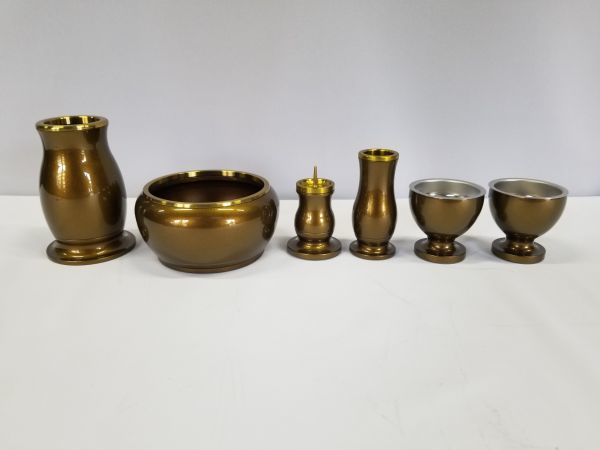 ファッションの 茶湯器 線香差 花立 火立 香炉 真鍮 3.0寸 3寸◇仏具