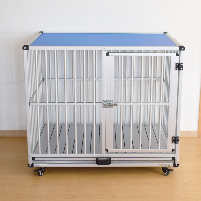 aru pet AL-106 dog cage dog . aluminium material .. specification indoor for business use with casters .