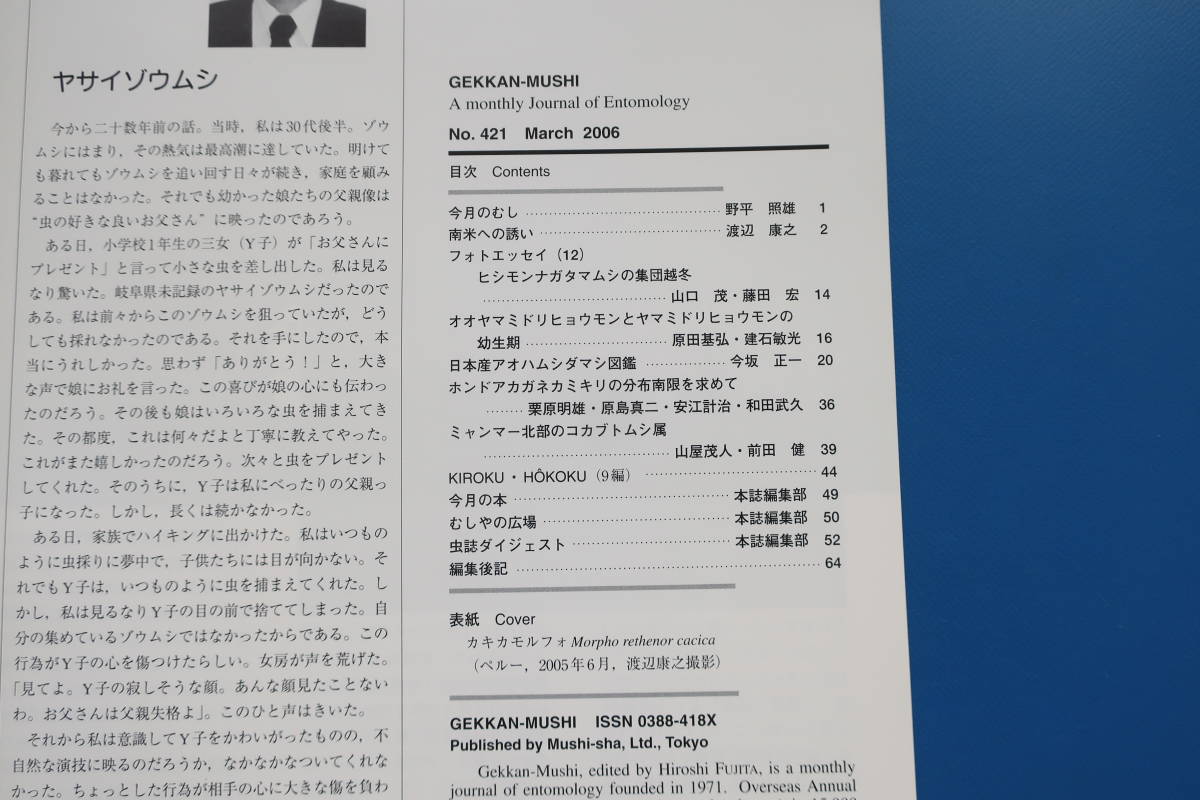  ежемесячный ..2006 год 4 месяц номер No.421/ насекомое регистрация теория документ / специальный выпуск : oo yama зеленый леопард mon. . сырой период / голубой ветчина sidamasi иллюстрированная книга / ho n дверь kaganeka Miki li другой 