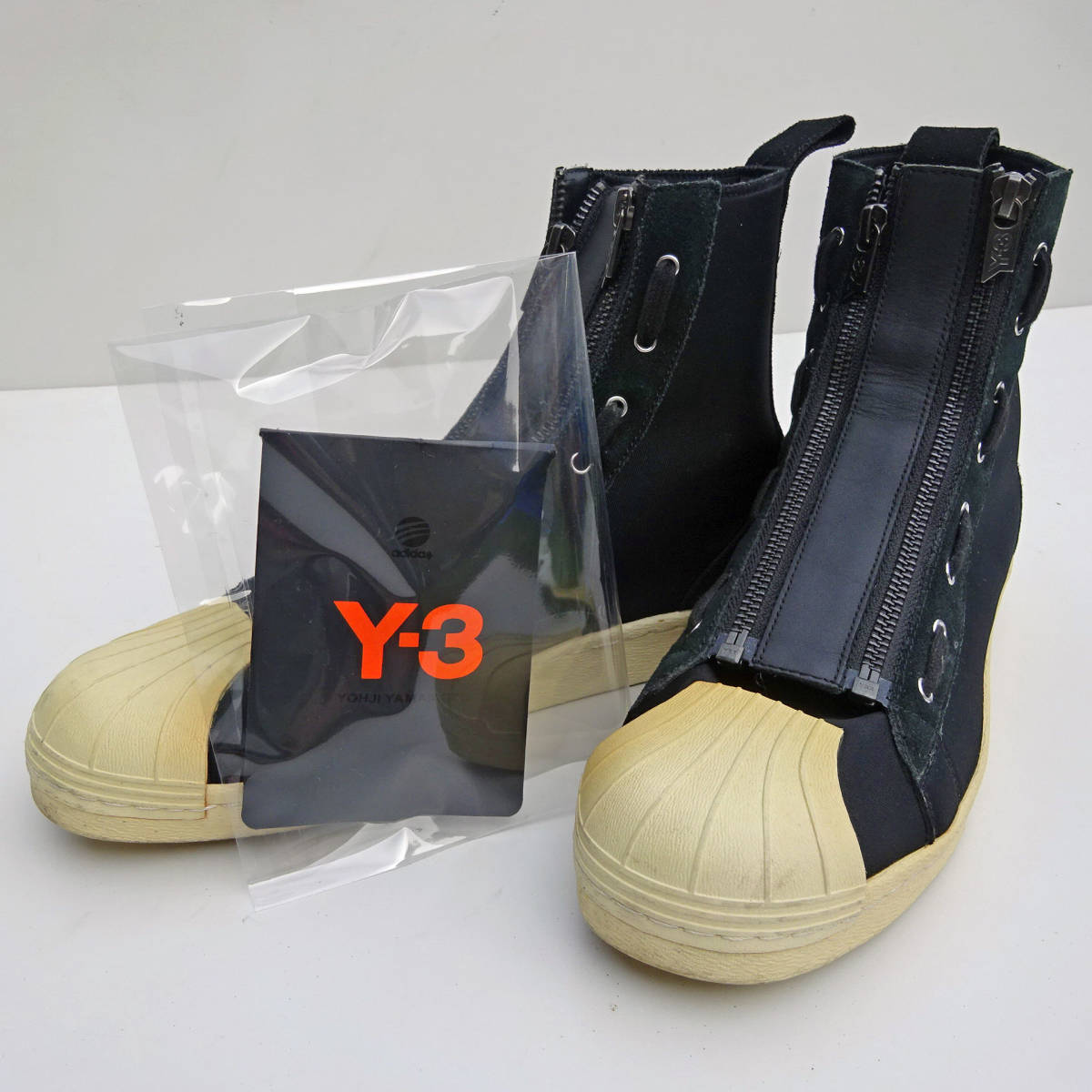 ワイスリー Y-3 Super Zip Superstar スニーカー スーパースター ジップ BB4800 黒 ブラック US8　26㎝ 靴 メンズ　ヨウジヤマモト