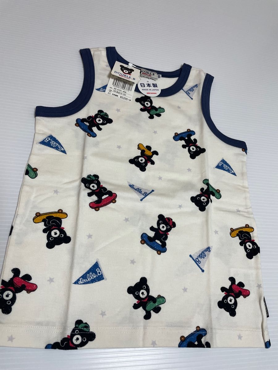 新品 夏 タンクトップ 半袖 ハーフパンツ 3点セット 120 ミキハウス