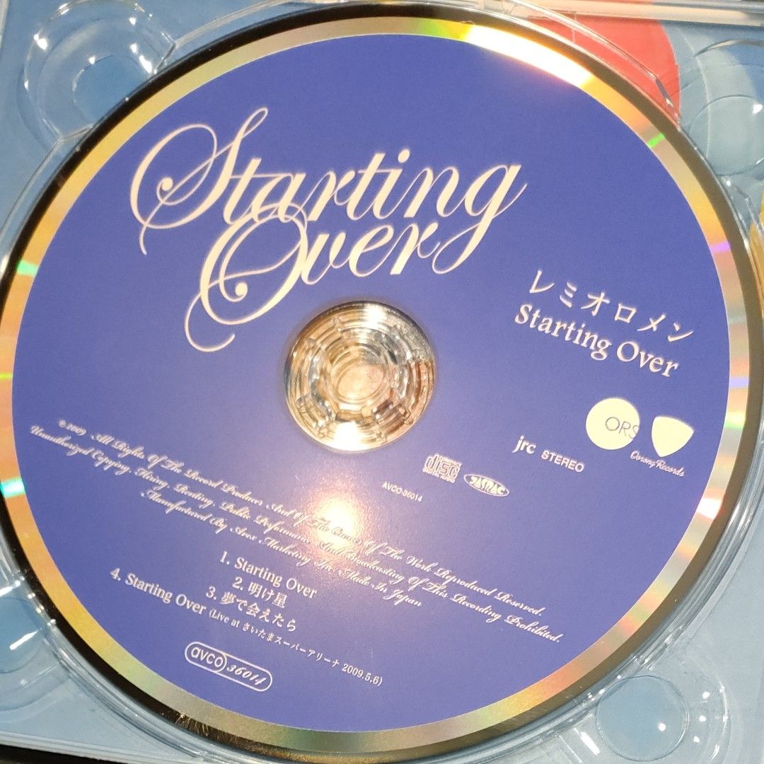 レミオロメン CD [Starting Over] 09/07/15発売 オリコン加盟店