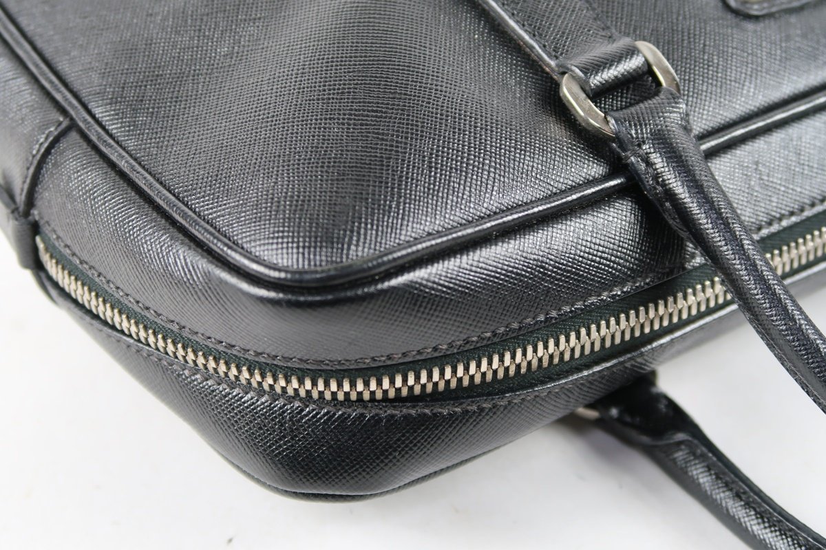 【美品】PRADA プラダ サフィアーノレザー ミニボストン ハンドバッグ ブラック ブランド鞄【OB52】の画像5