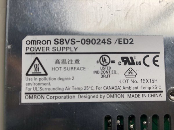 TJ230500 オムロン/OMRON スイッチング・パワーサプライ S8VS-09024S/ED2 CTVロボット搬送装置から外しました。_画像2