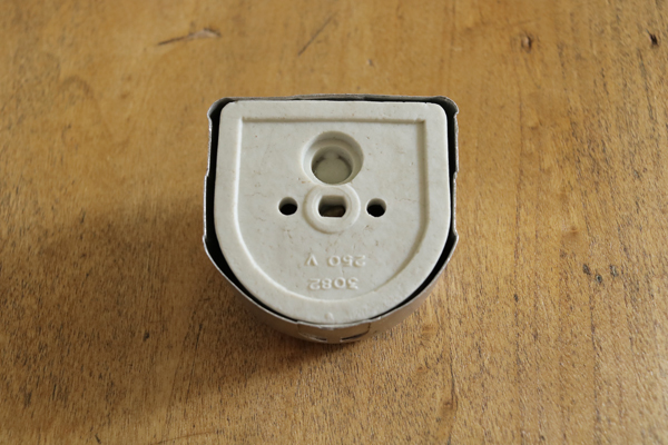 メタルカバー 陶器 コネクションボックス フランス アンティーク 配線ボックス A*/磁器 シーリング ローゼット カバー 北欧 アトリエ_画像6
