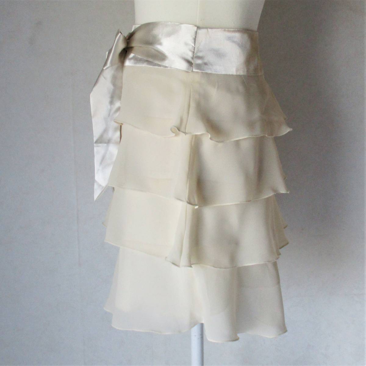 * use item *4*4 step frill skirt size waist 64 unbleached cloth 