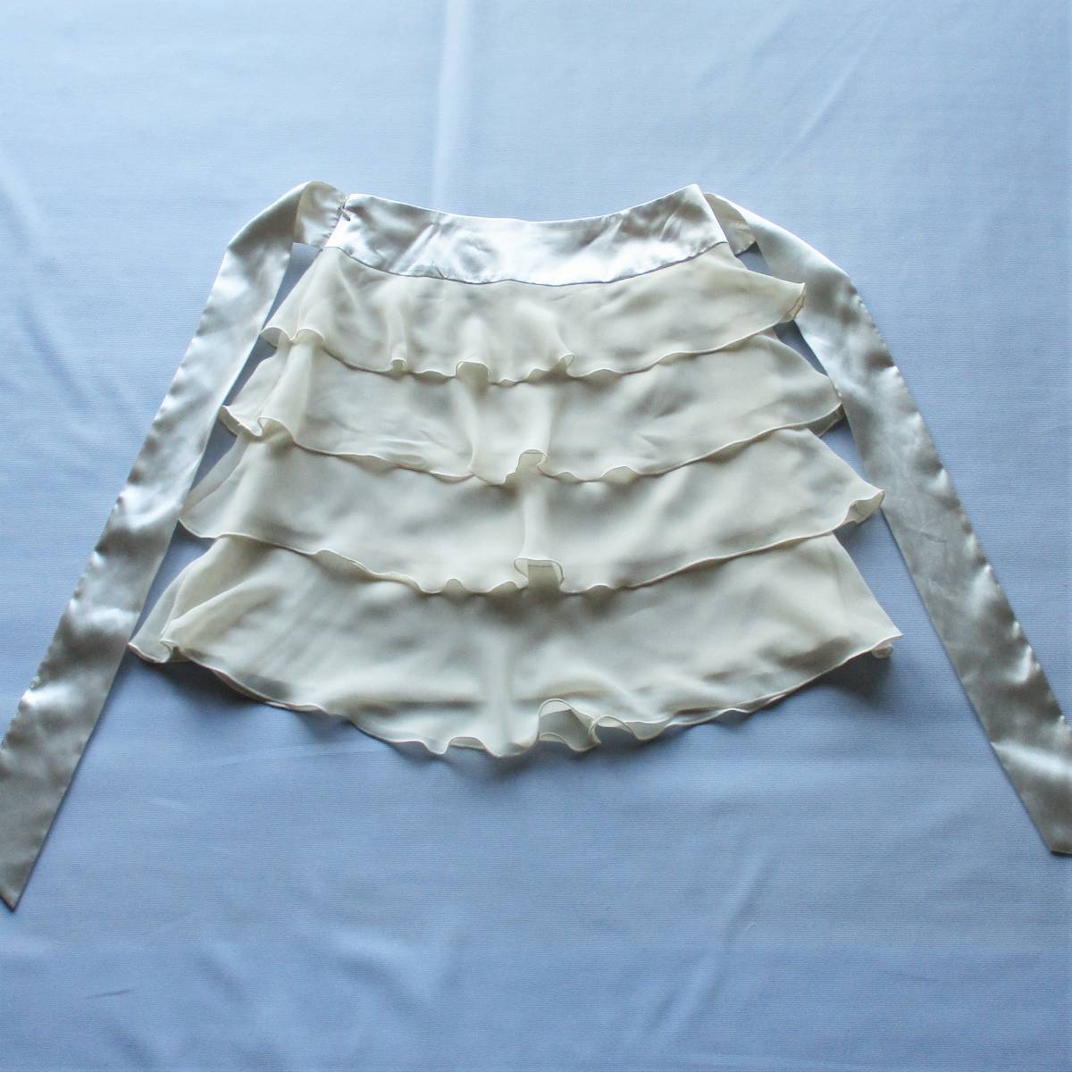 * use item *4*4 step frill skirt size waist 64 unbleached cloth 