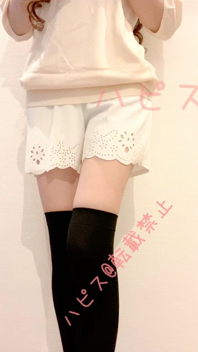 L&A Karei パンチングショートパンツ　カットレースショーパン　裾パンチング　スカラップ　オフホワイト　未使用品
